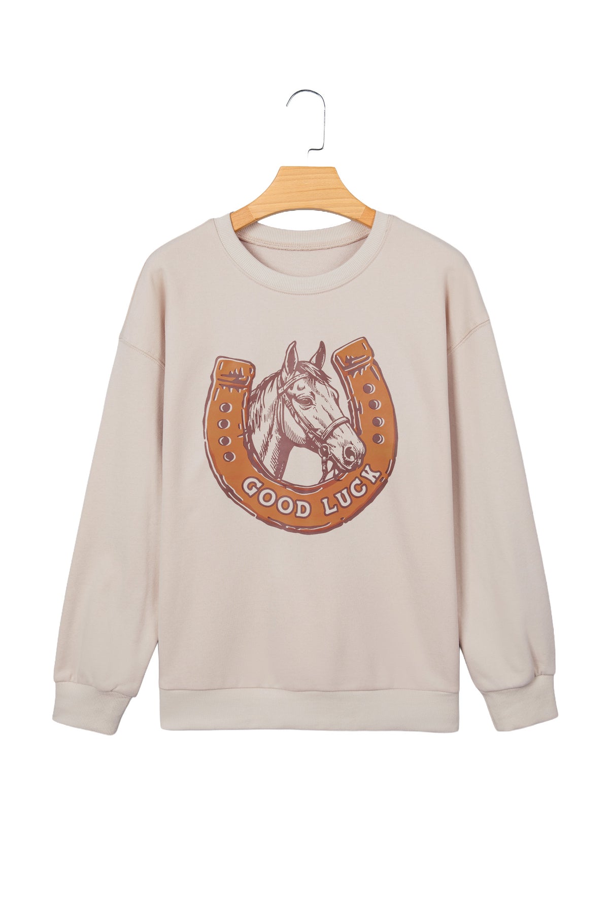 Western Horse Horseshoe Graphic Oversized Sweatshirt