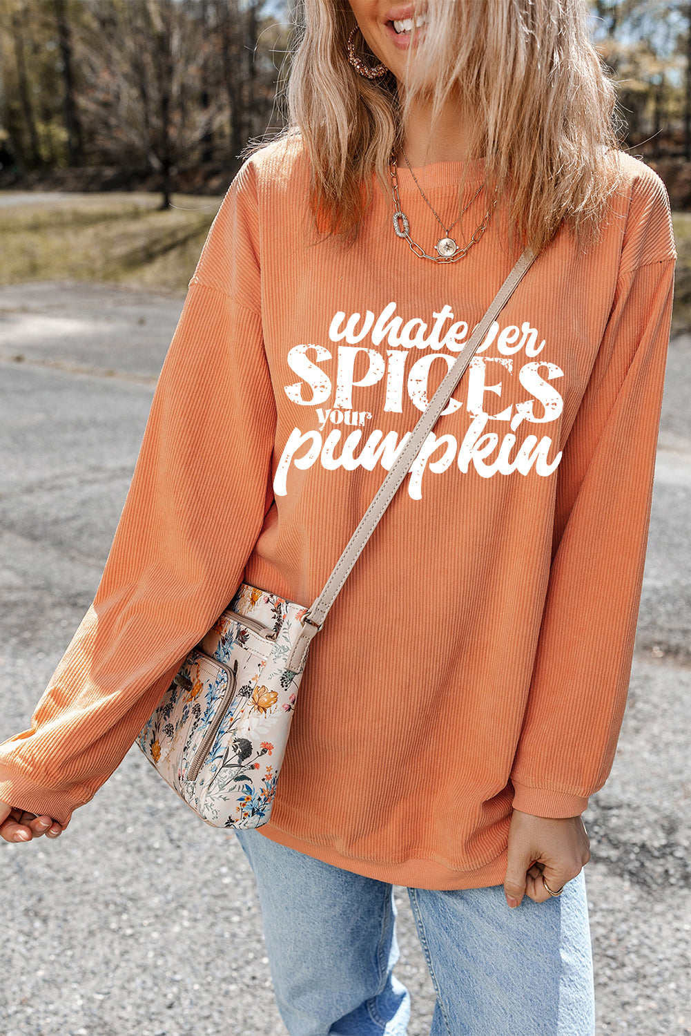 Thanksgiving Orange Spices Your Pumpkin Corded Sweatshirt
