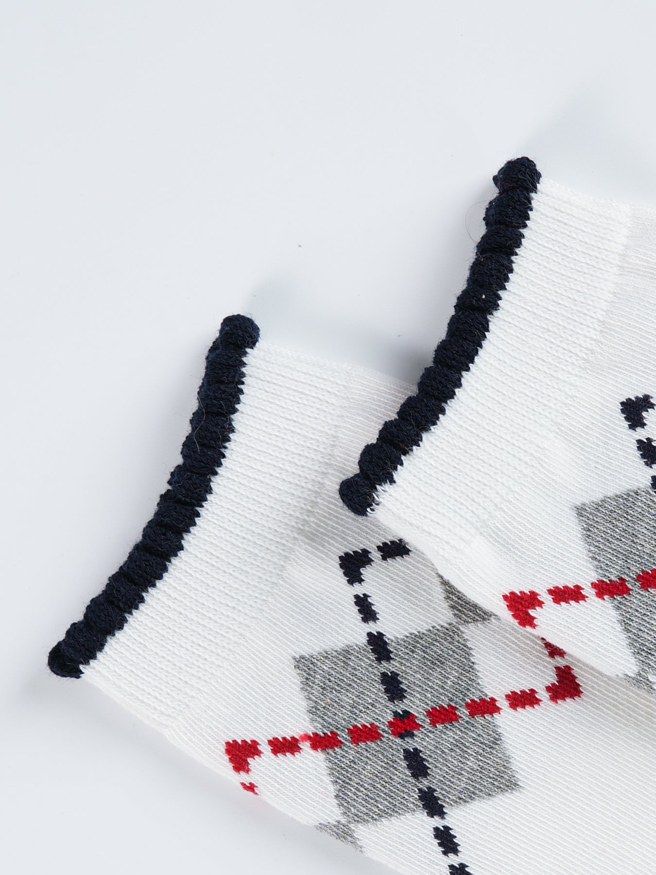 Girls Argyle Cotton Crew Socks Mid-Calf School Style