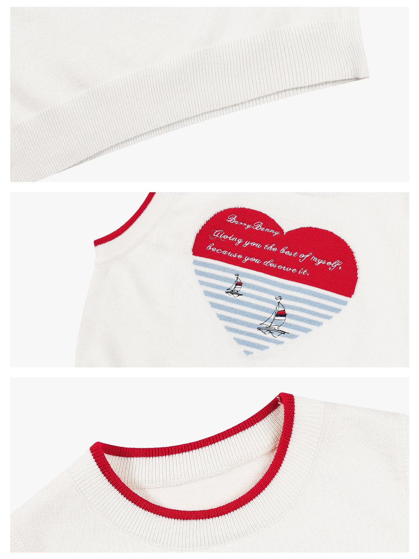 Girls Heart Knit Sweater Vest Preppy Top