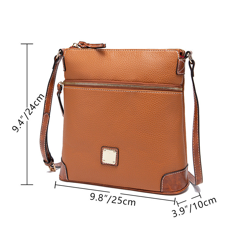Vintage Pebbled PU Leather Crossbody Bag for Women