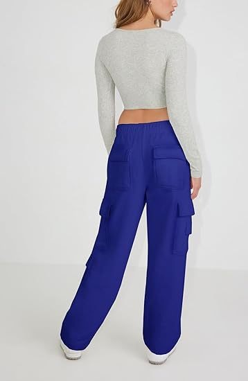 High Waist Y2K Multi-Pocket Cargo Sweatpants