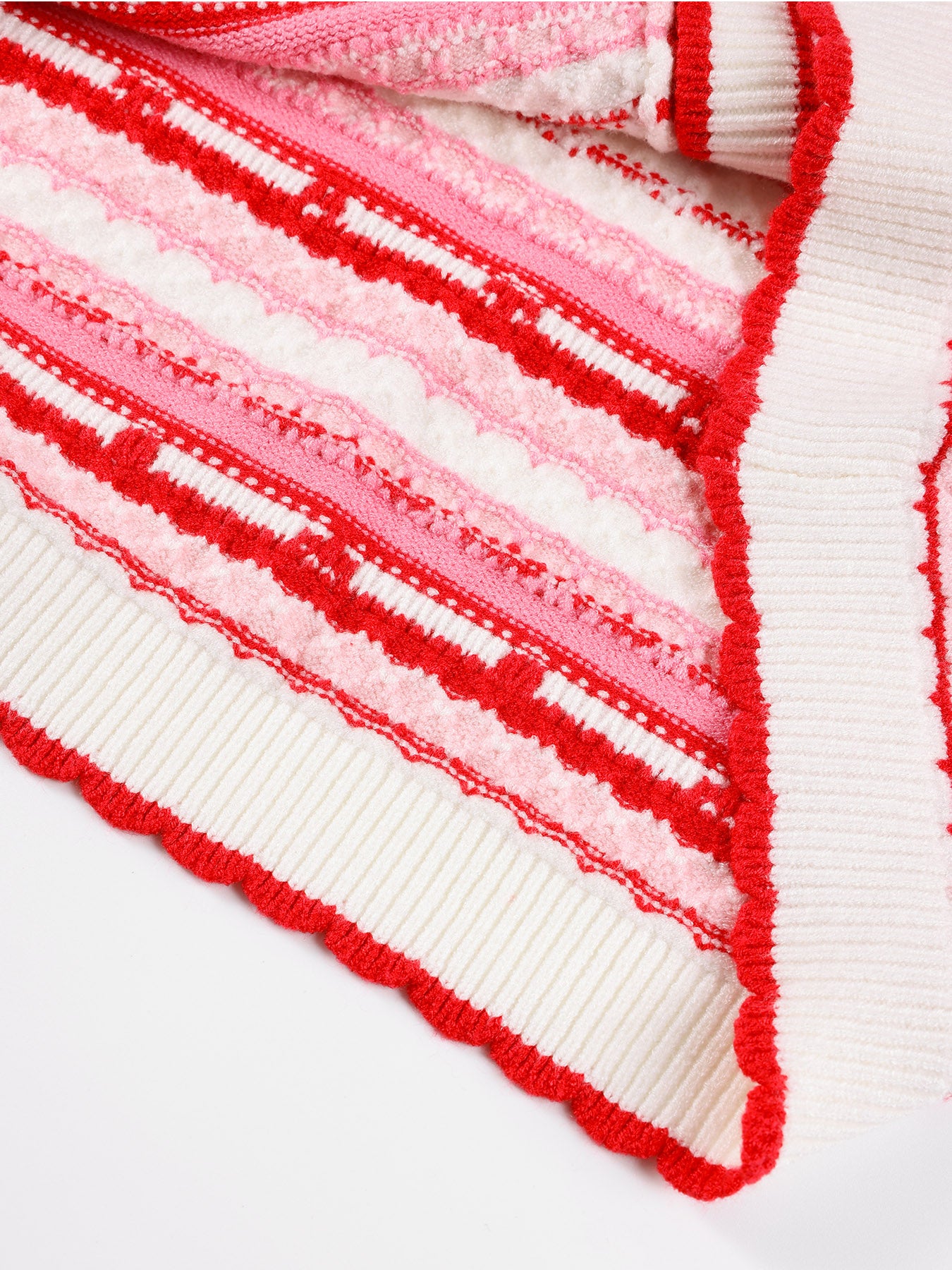 Girls' Red Striped Knit Sleeveless Sweater Dress