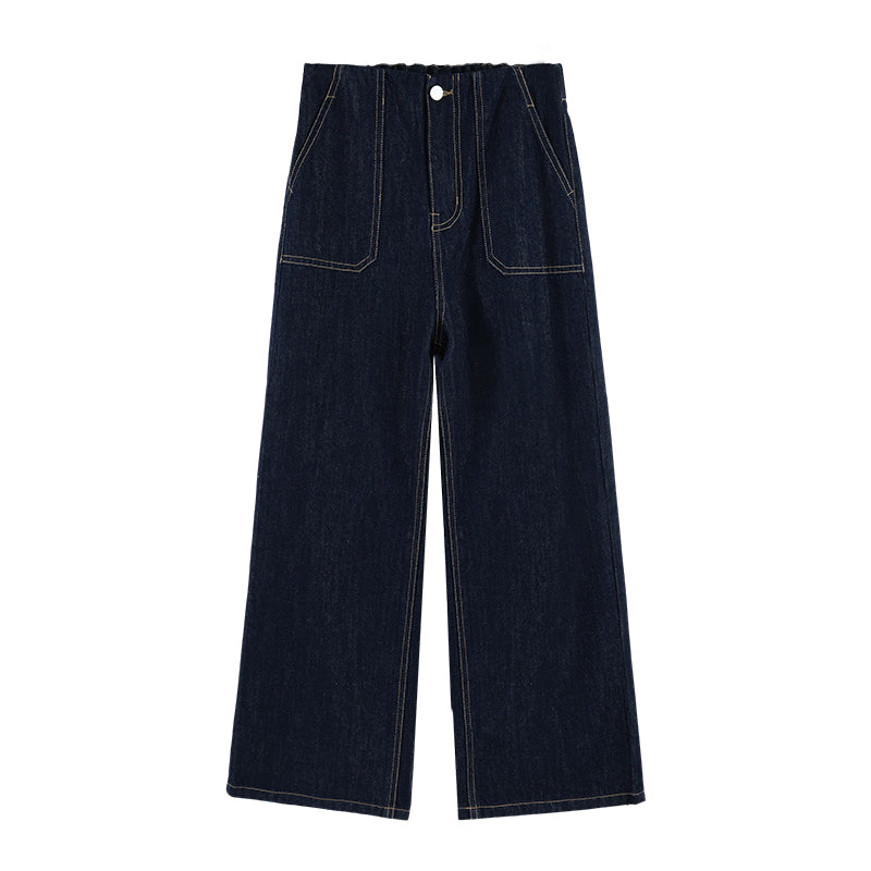 Girls High Waist Wide Leg Jeans with Pockets