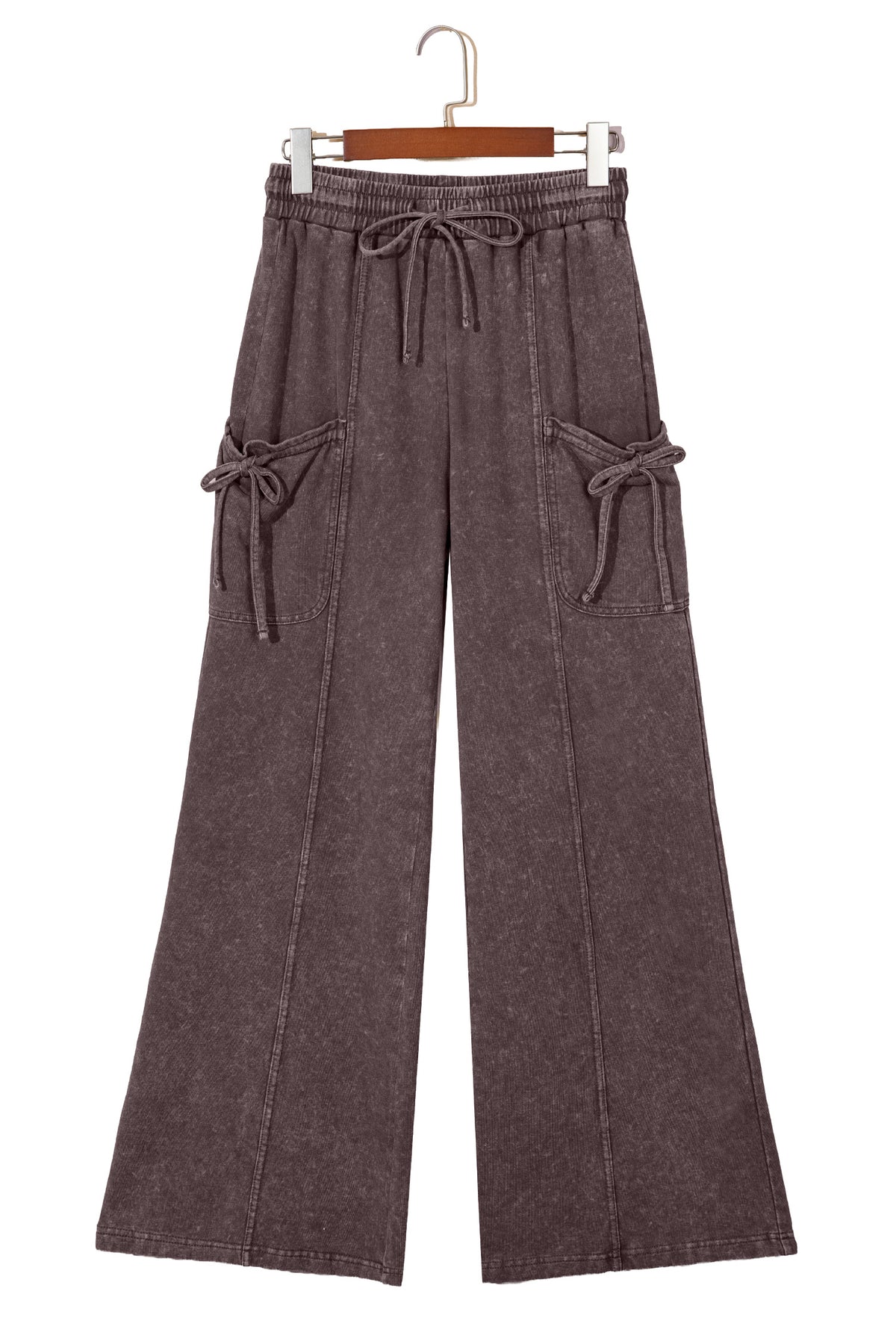 Women's Mineral Wash Cargo Pants with Drawstring Waist