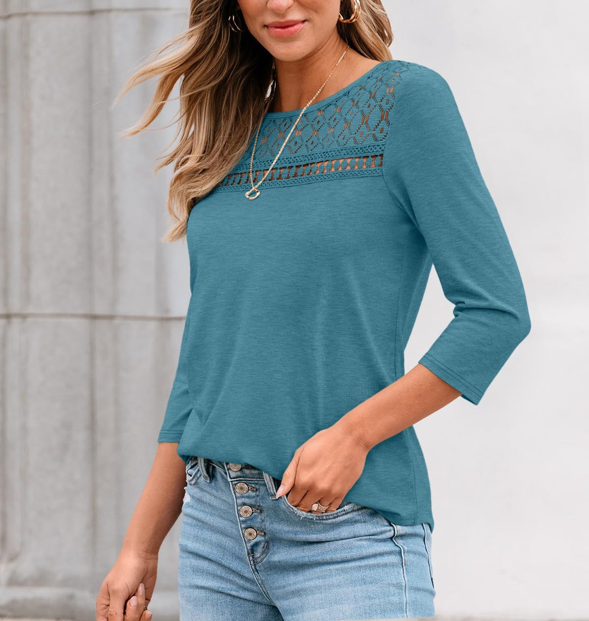 2025 Fall Women's Lace Mesh Top Breathable Long Sleeve