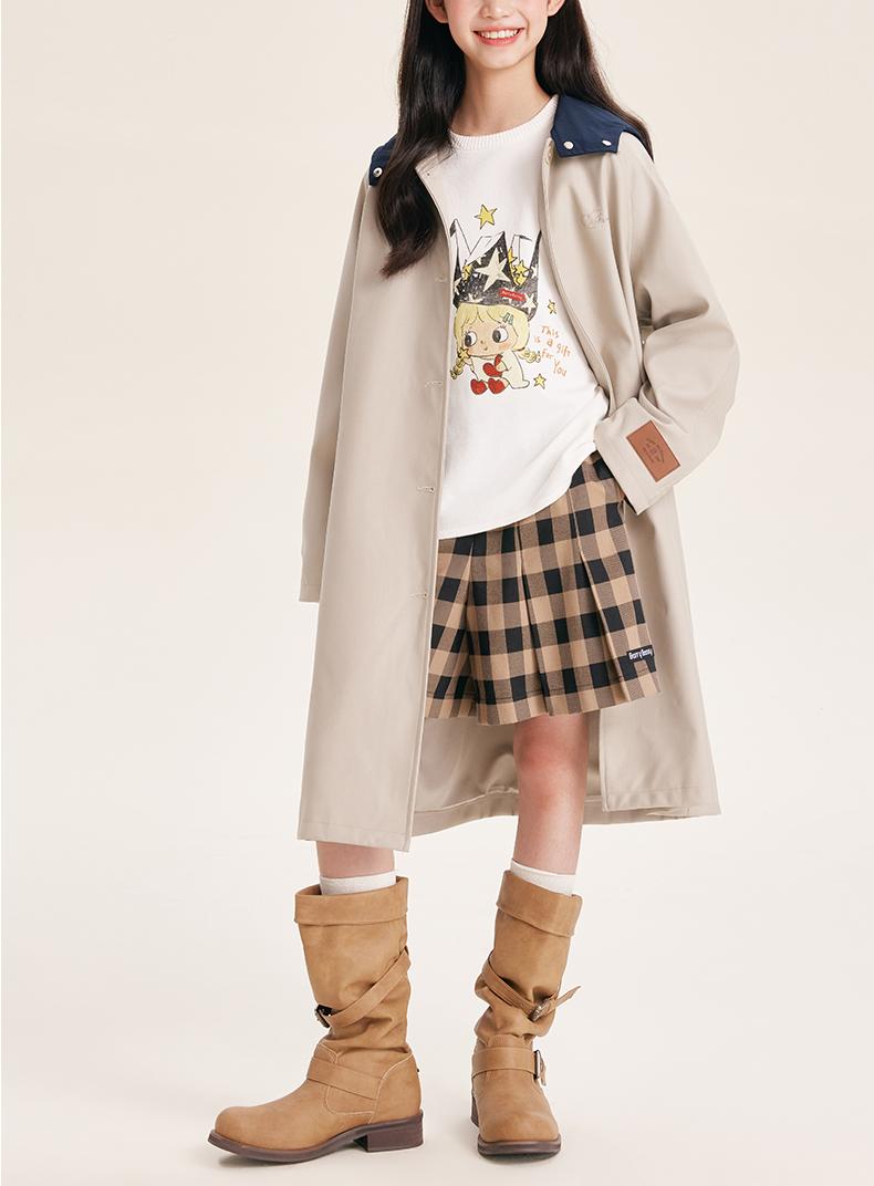 Girls' Plaid Pleated Skirt with Classic Fit