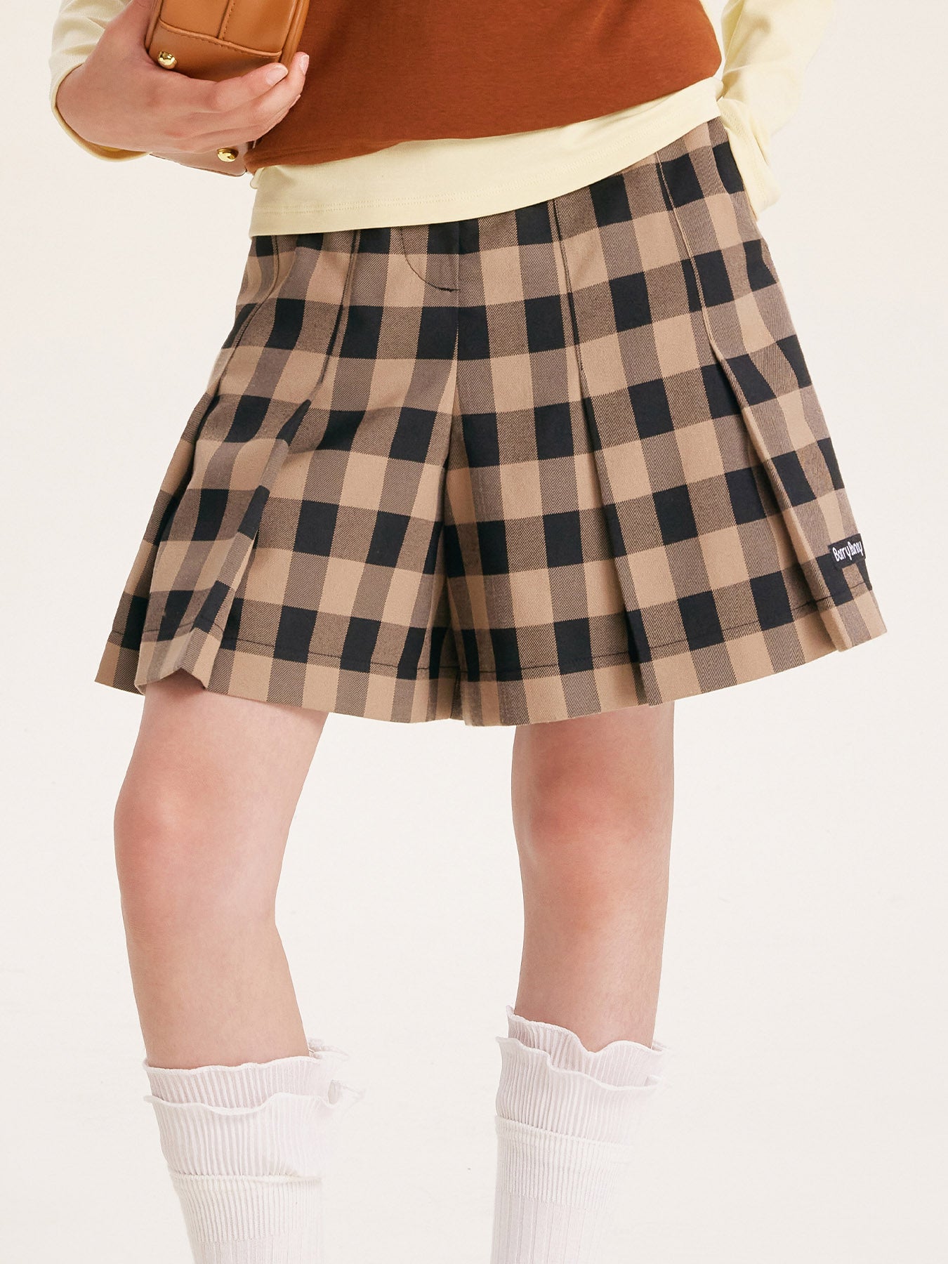Girls' Plaid Pleated Skirt with Classic Fit