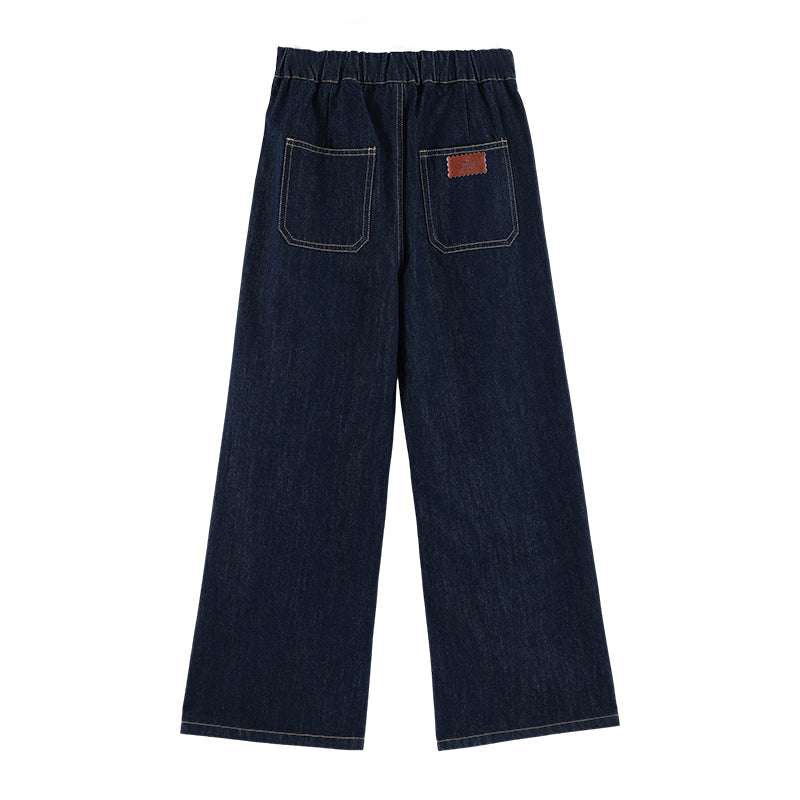 Girls High Waist Wide Leg Jeans with Pockets