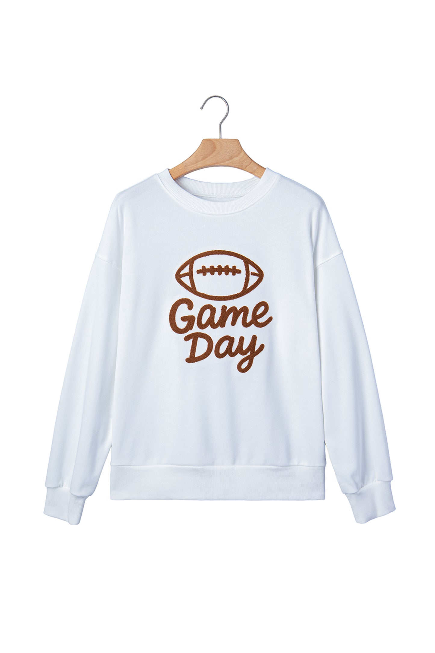 Game Day Football Embroidered Crewneck Sweatshirt
