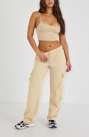 High Waist Y2K Multi-Pocket Cargo Sweatpants