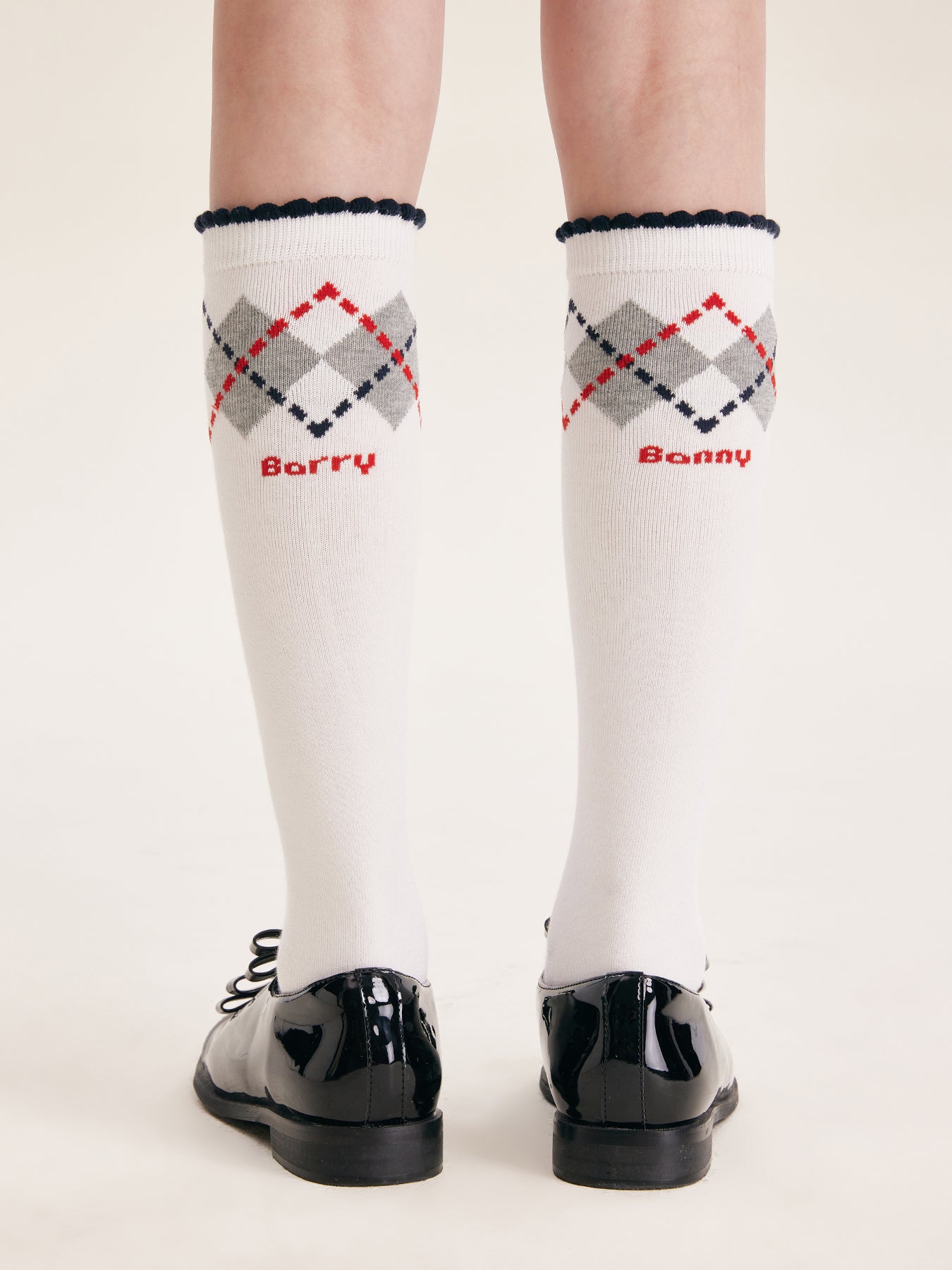 Girls Argyle Cotton Crew Socks Mid-Calf School Style