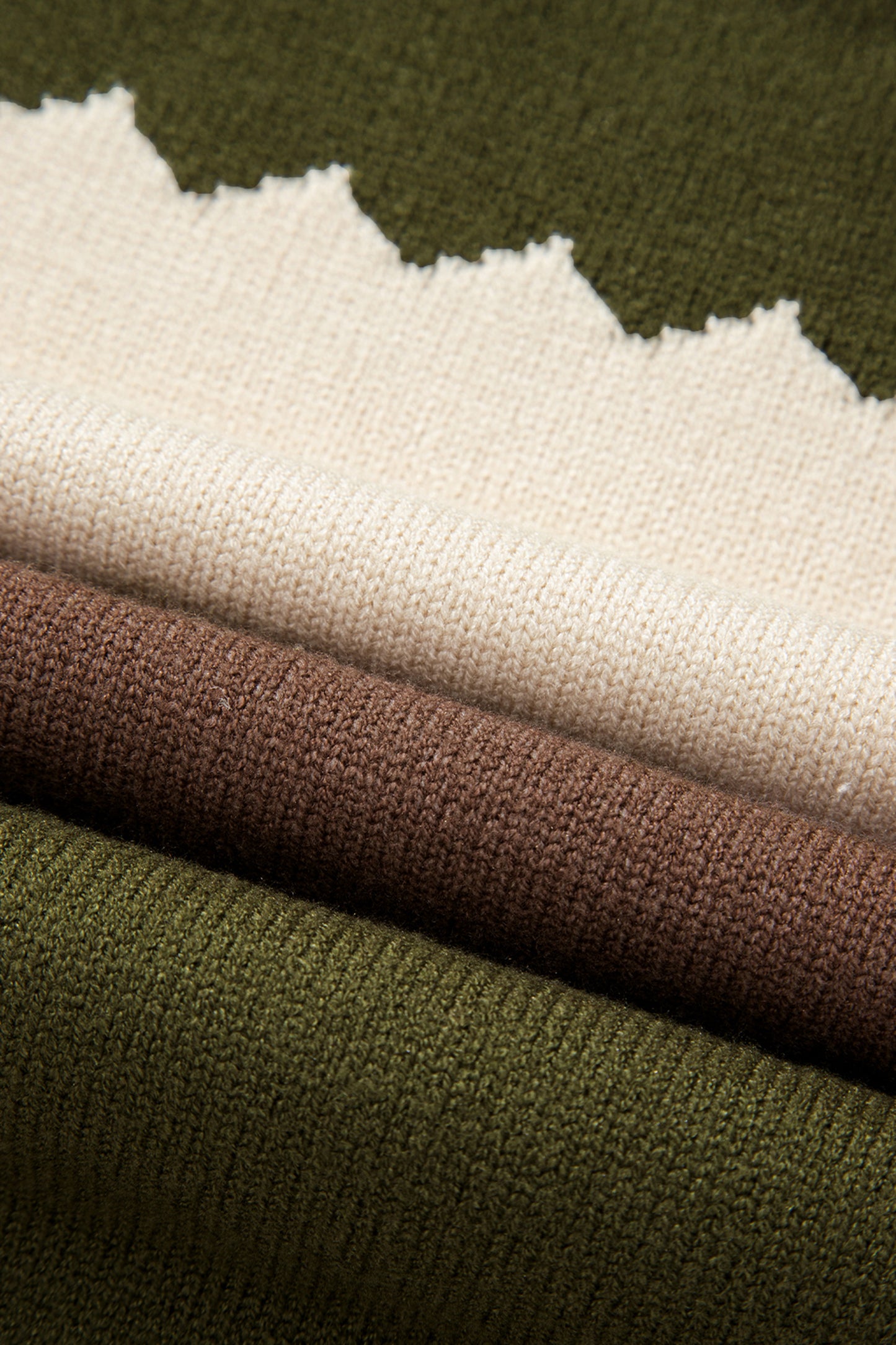 Black Beige Brown Colorblock Drop Shoulder Knit Sweater