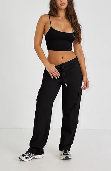 High Waist Y2K Multi-Pocket Cargo Sweatpants