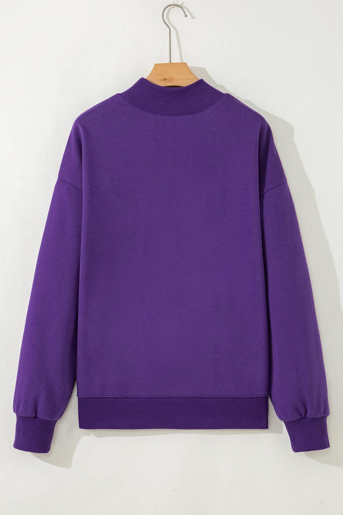 Oversized Mock Neck Sweatshirt Drop Shoulder Pullover