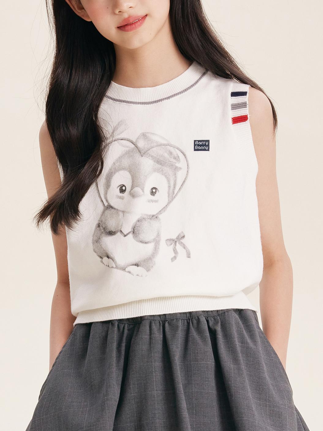 Women's Cute Cartoon Knit Vest Sleeveless Pullover Top
