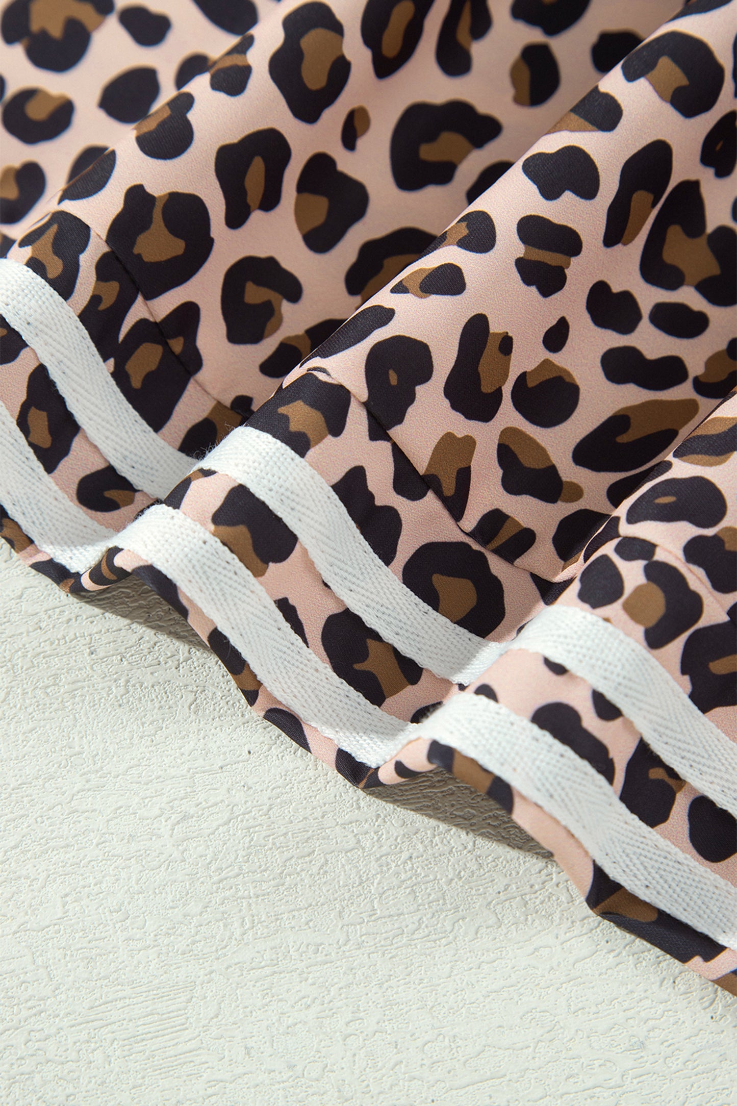 Leopard Print Wide Leg Pants with Side Stripe Detail