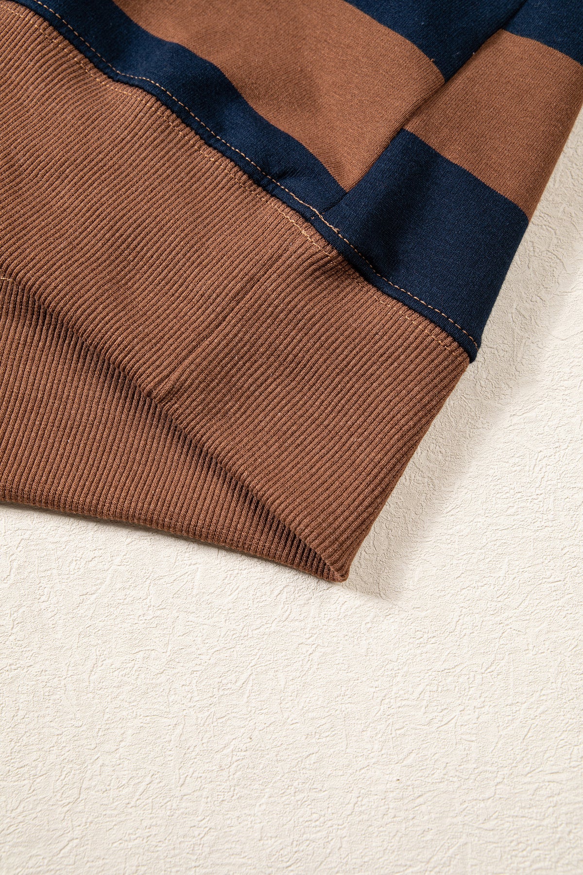 Rose Stripe Colorblock Mock Neck Relaxed Sweatshirt