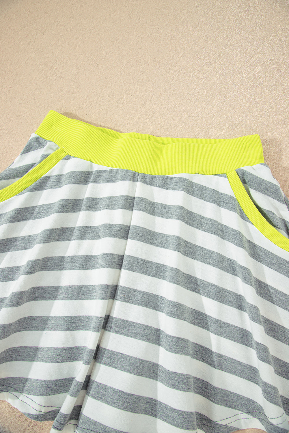 Women's Stripe Long Sleeve Top and Shorts Set