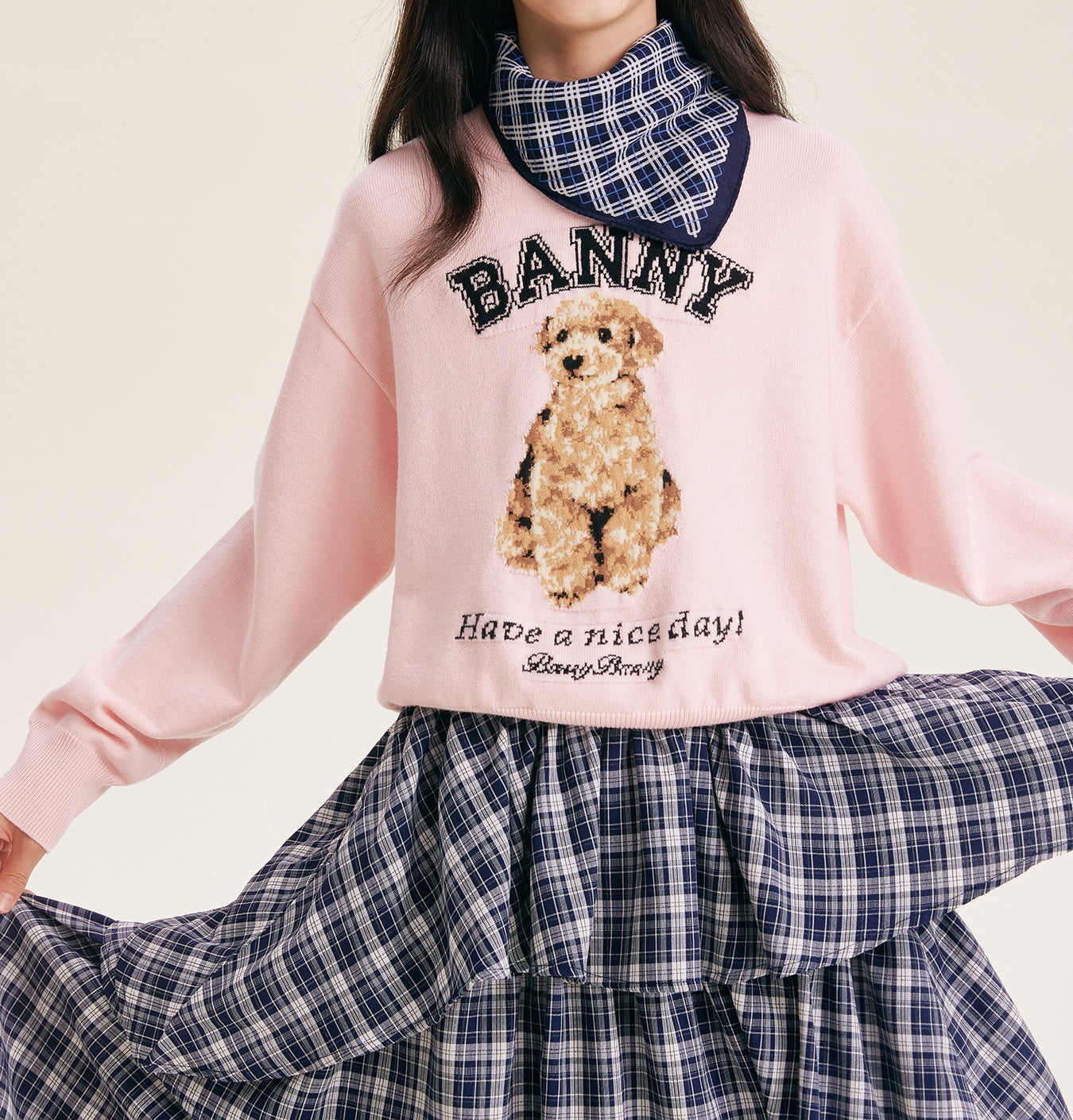 Pink Cartoon Dog Sweatshirt for Kids | Cozy & Cute