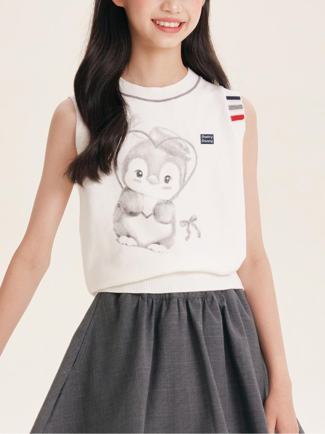Women's Cute Cartoon Knit Vest Sleeveless Pullover Top