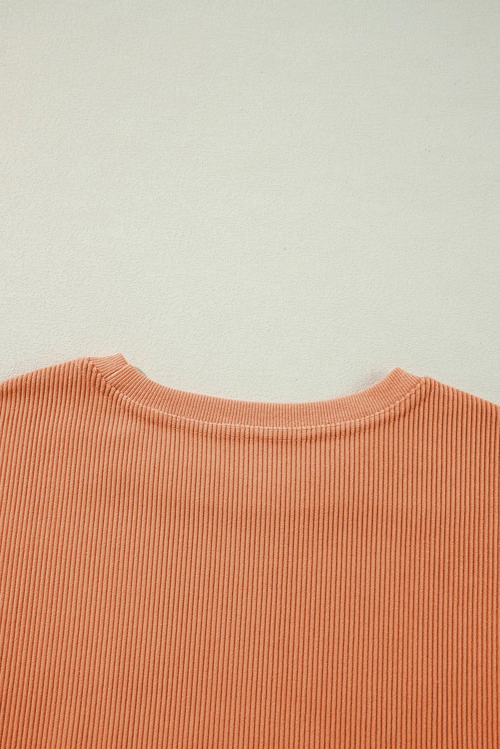Orange Thankful Ribbed Crewneck Thanksgiving Sweatshirt