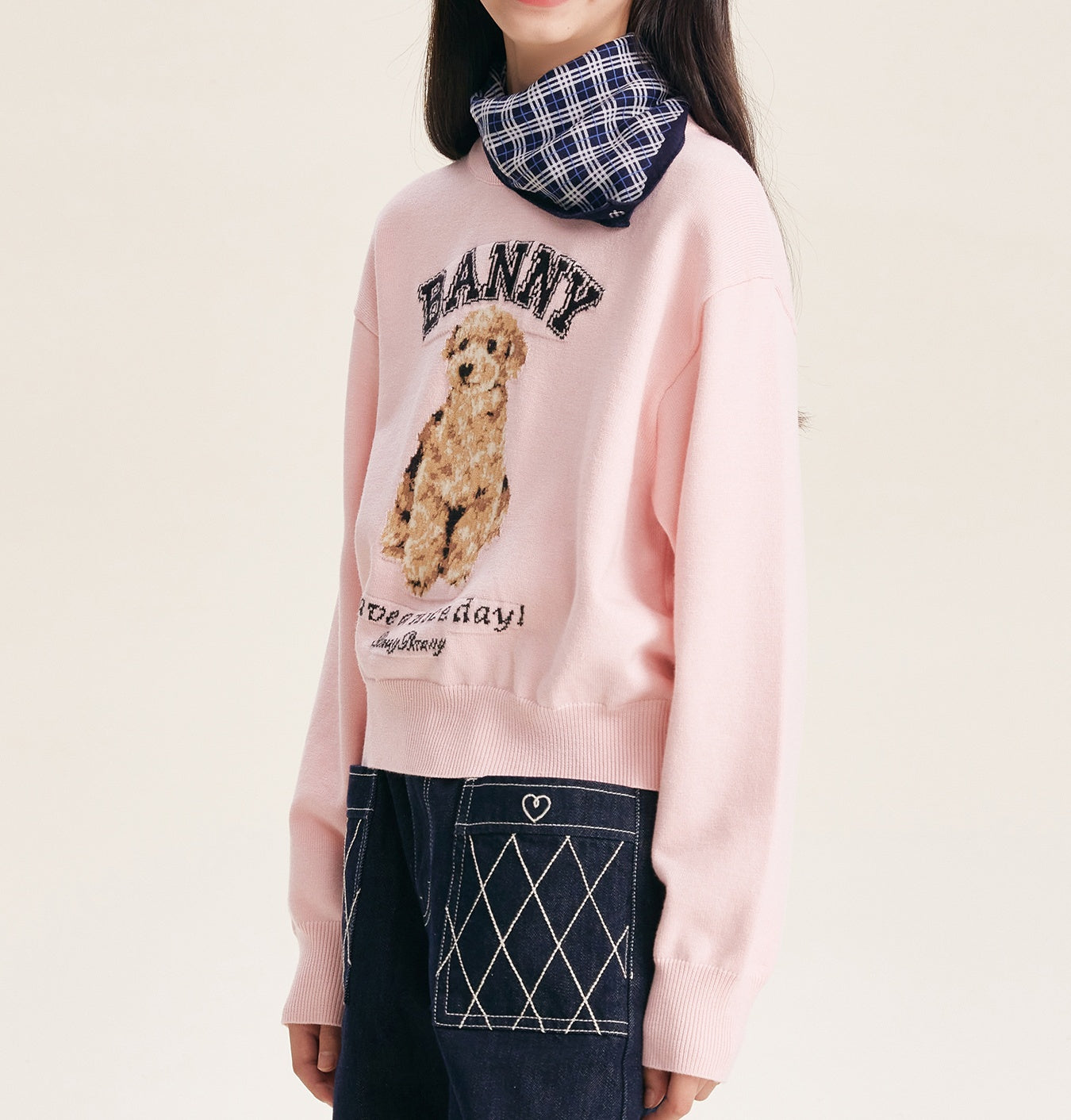 Pink Cartoon Dog Sweatshirt for Kids | Cozy & Cute