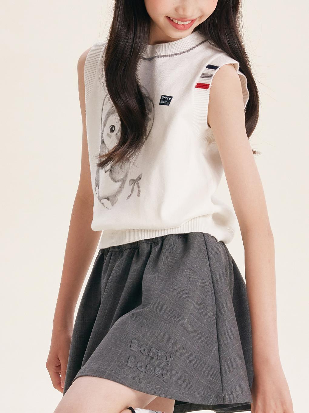 Women's Cute Cartoon Knit Vest Sleeveless Pullover Top