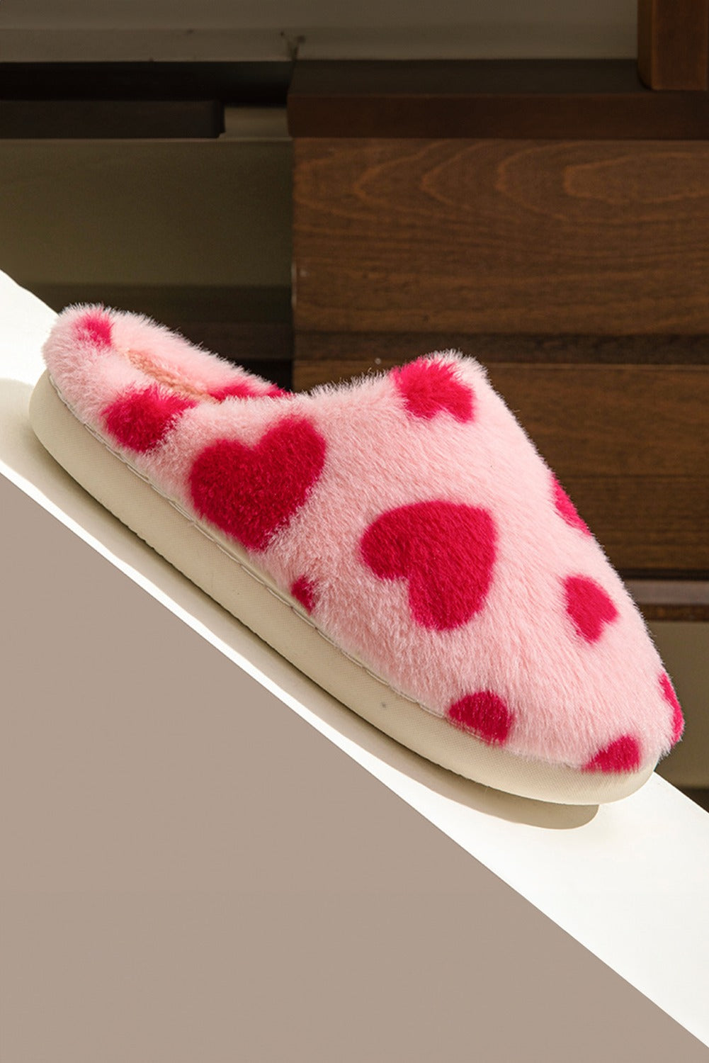 Valentines Heart Shape Winter Fuzzy Slippers