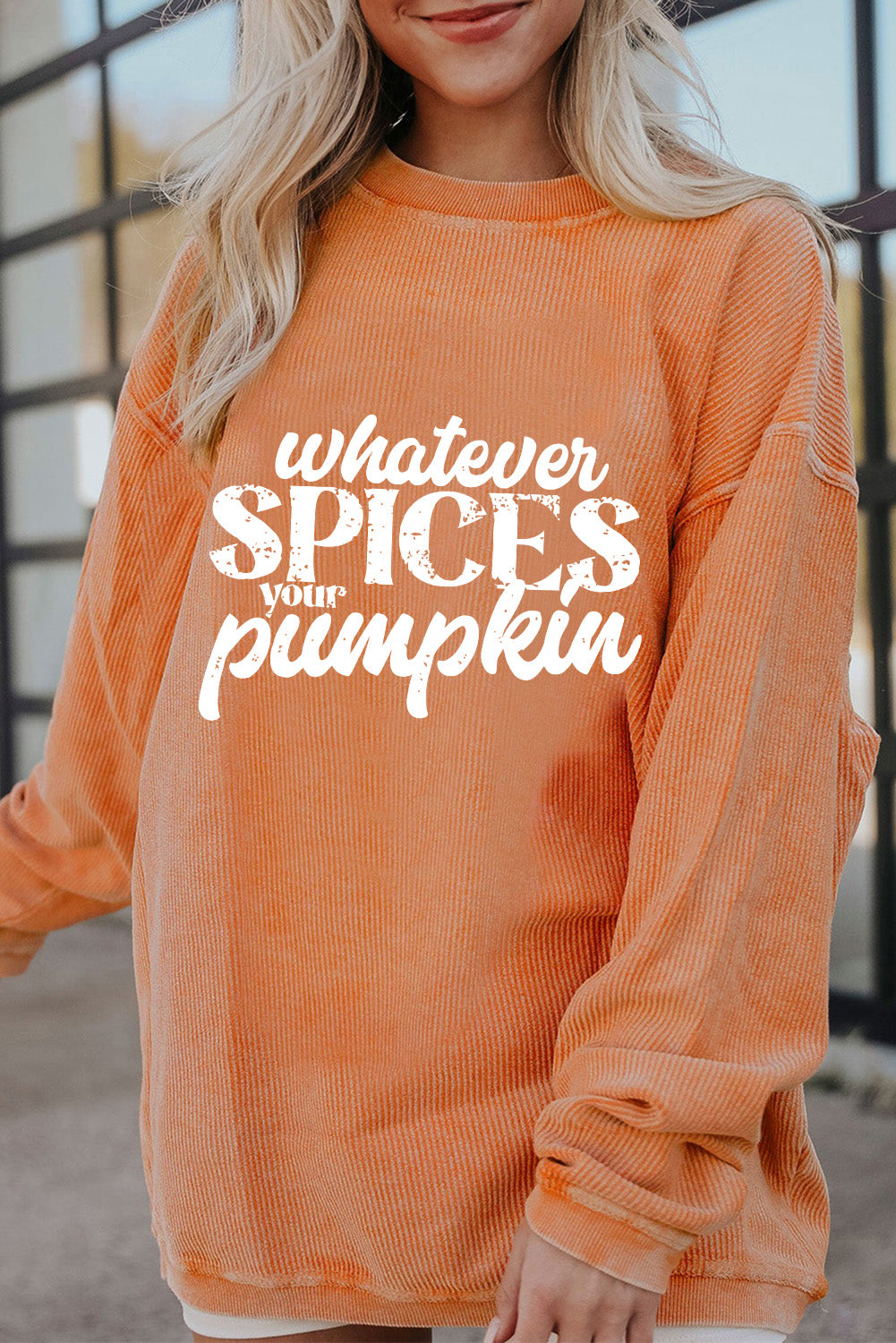 Thanksgiving Orange Spices Your Pumpkin Corded Sweatshirt