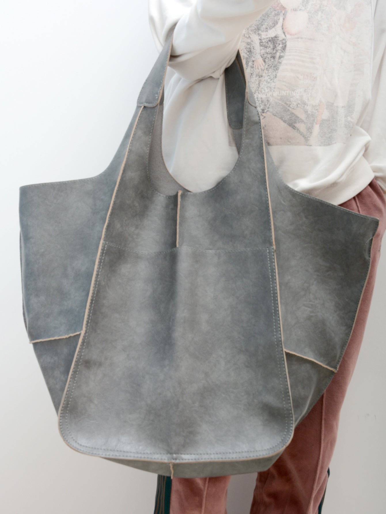 Large Soft PU Leather Tote Bag with Oversized Capacity