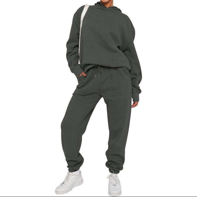 Women's Solid Hoodie Sweatpants Set Casual 2 Piece Outfits