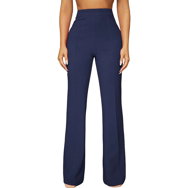 High Waist Straight Leg Pants | Women's Work Trousers