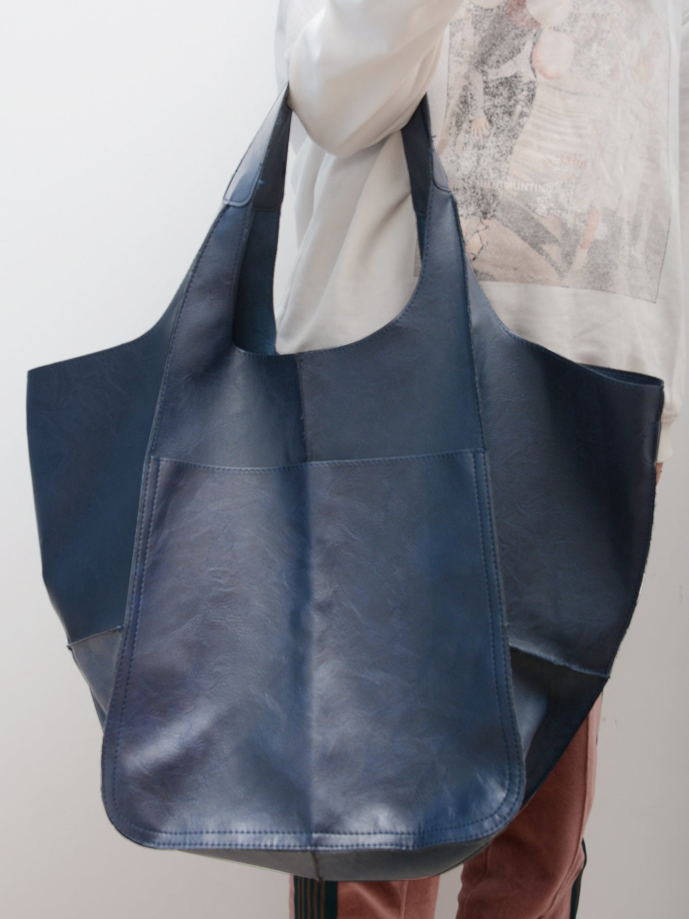 Large Soft PU Leather Tote Bag with Oversized Capacity