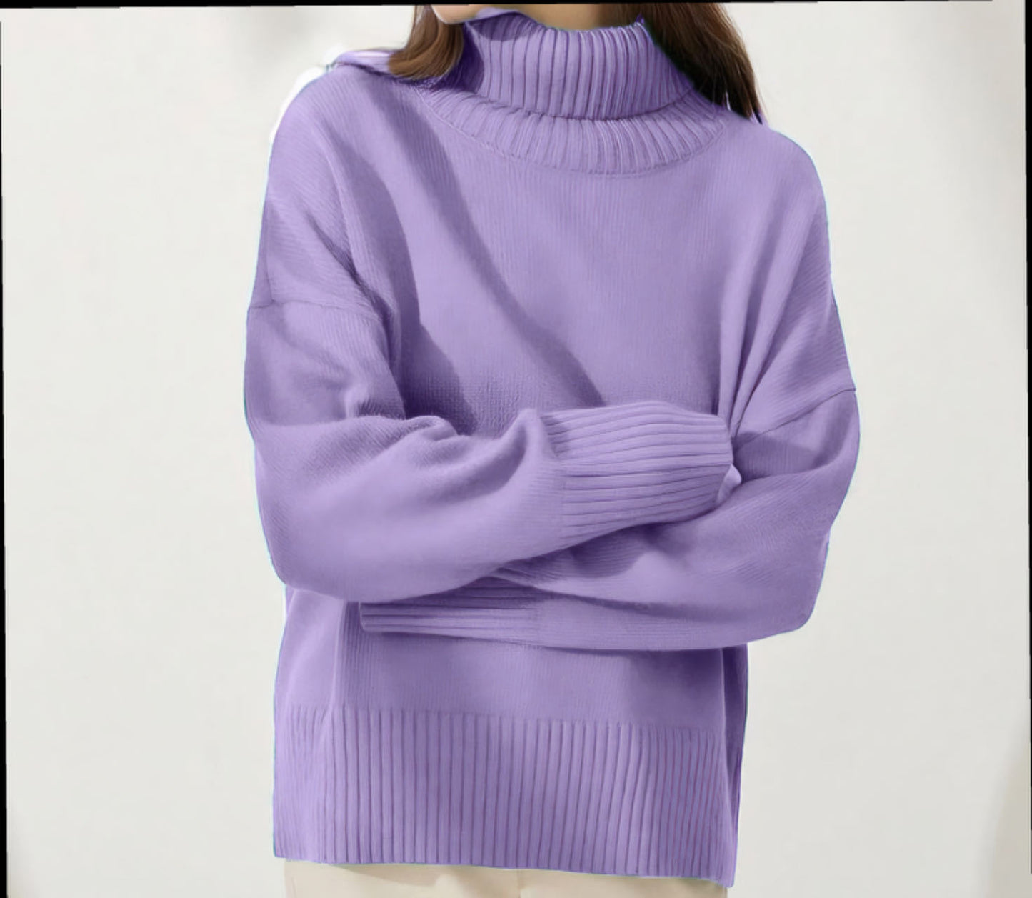Women's Chunky Turtleneck Sweater Cozy Knit Pullover