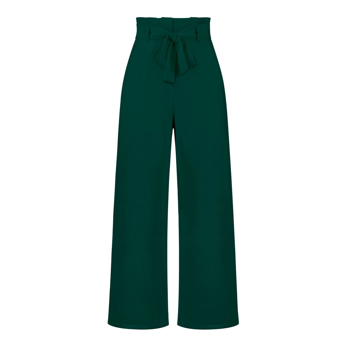 Women's Wide-Leg Trousers with Belt Casual Commuter Pants