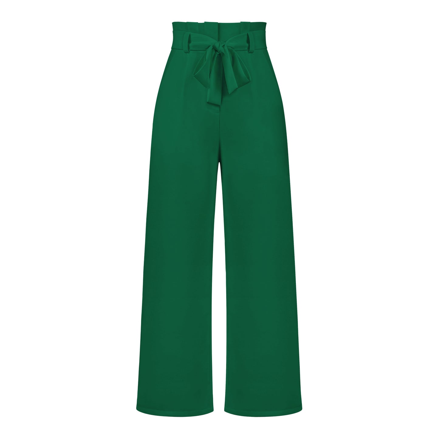 Women's Wide-Leg Trousers with Belt Casual Commuter Pants