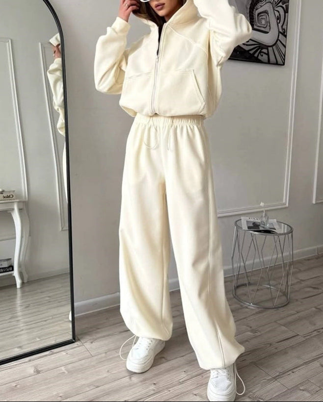 Women's 2 Piece Zip Hoodie Joggers Lounge Set