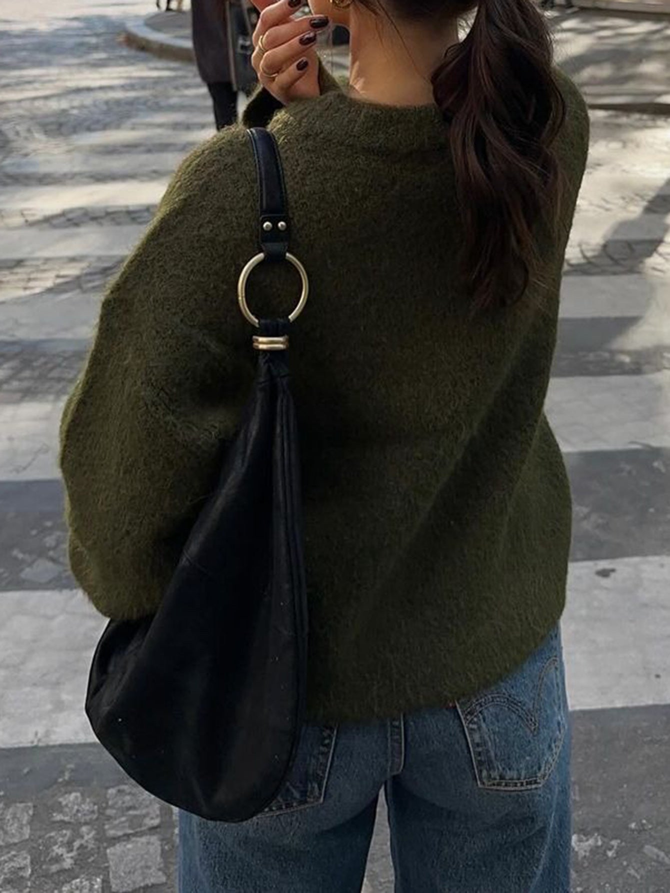 Women’s Casual Solid Knit Long Sleeve Pullover Sweater