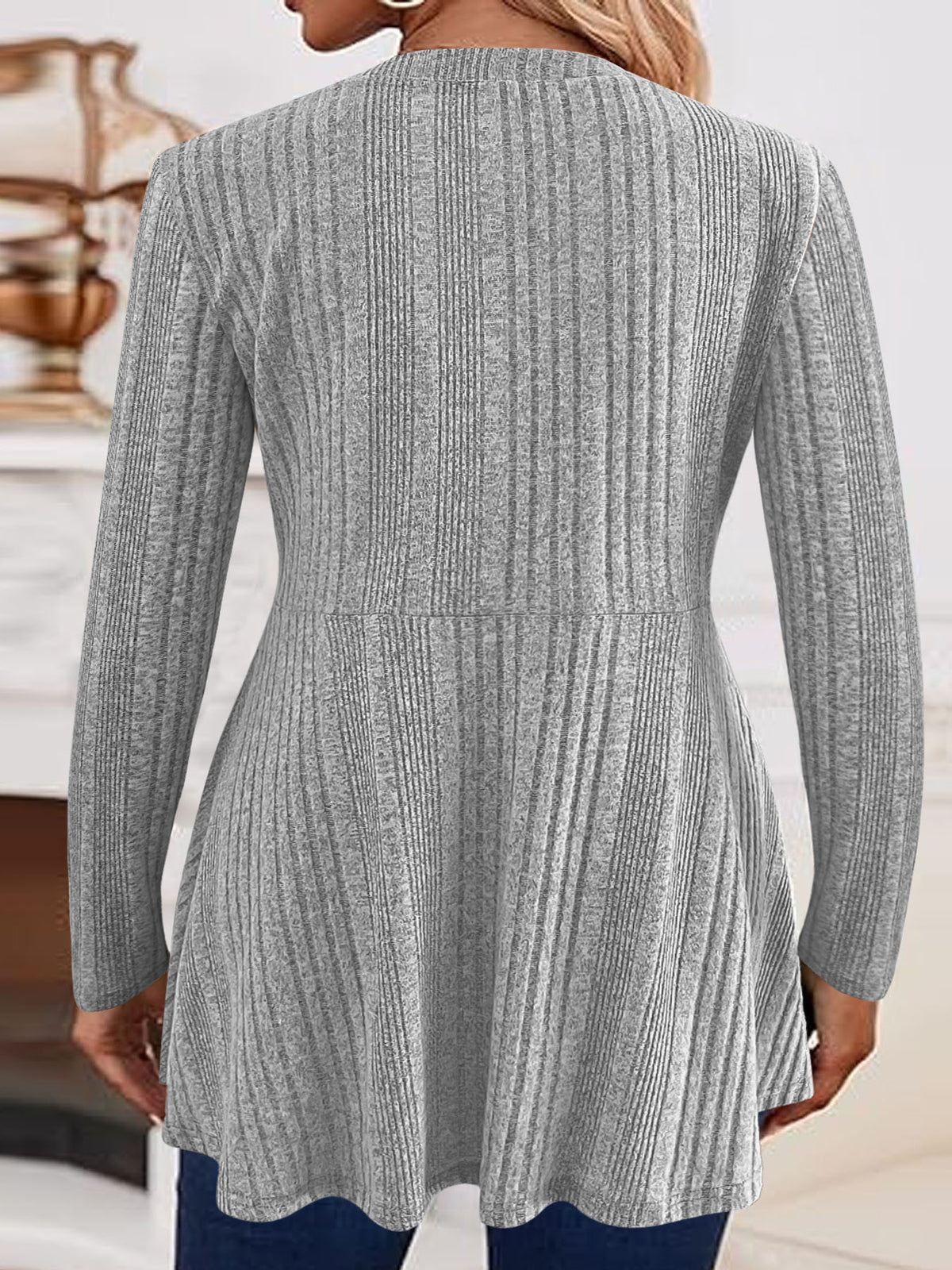 Women's Open Front Long Sleeve Knit Long Cardigan