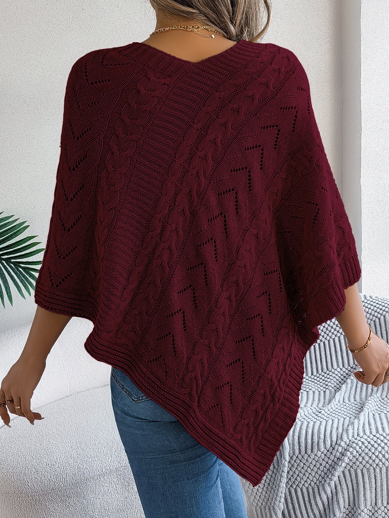 2025 Fall/Winter Cozy Poncho Knit Sweater Jacket