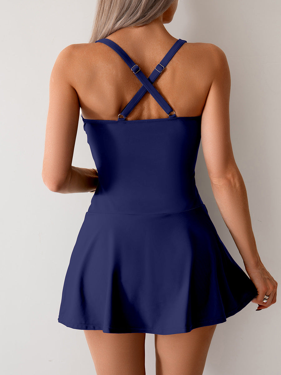 2025 Plus Size Women's Swimdress Bikini Set