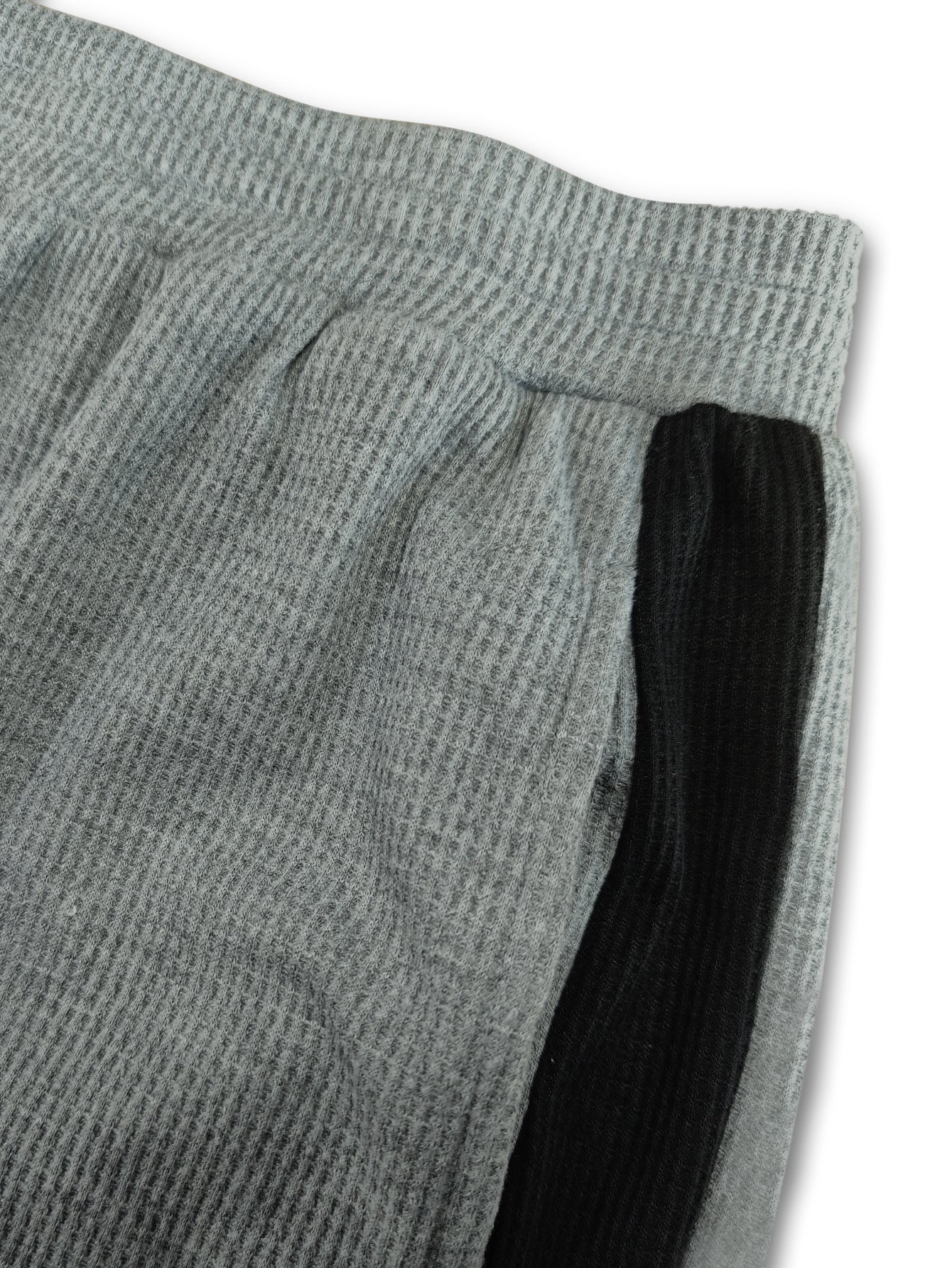 Waffle Knit Two Piece Set Wide Leg Lounge Pants