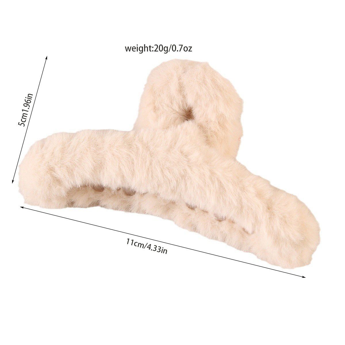 Fuzzy Large Hair Claw Clip for Thick Hair Winter Accessory