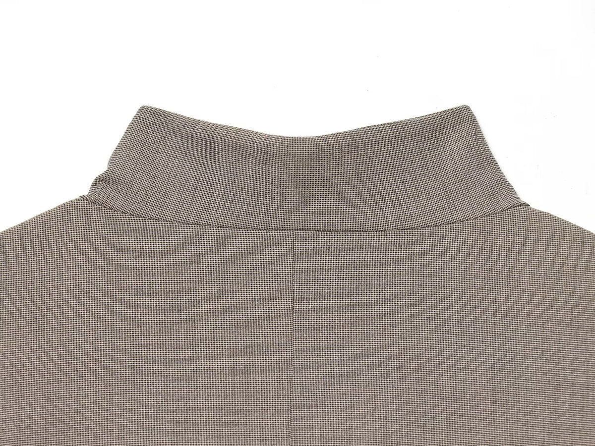 Women's Oversized Gray Blazer Mandarin Collar