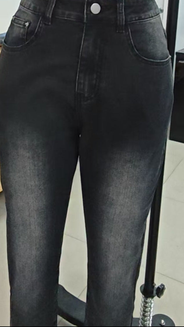 Women's High Waisted Straight Leg Stretch Jeans