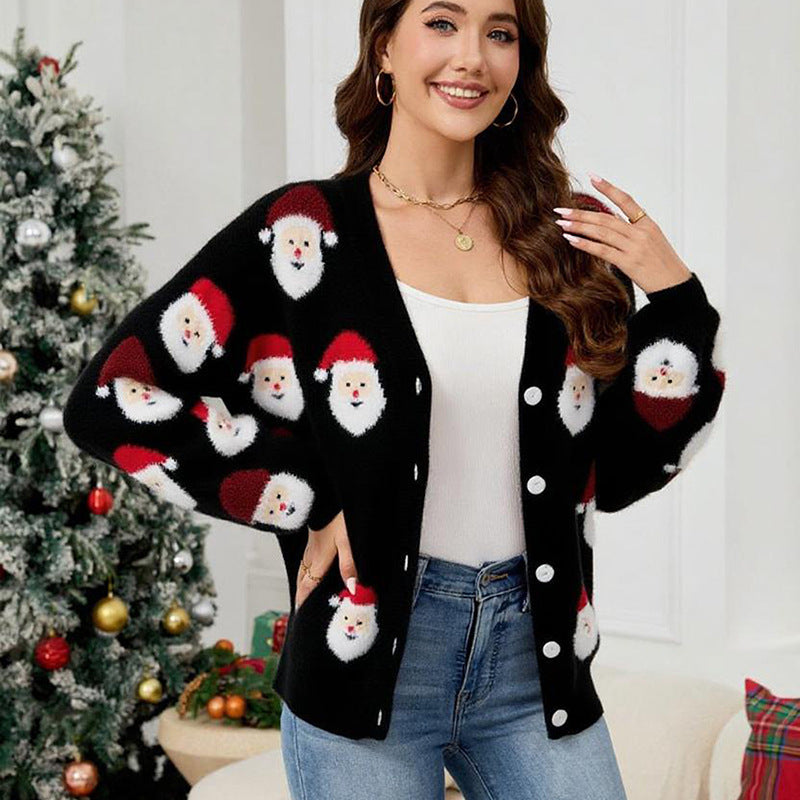 Women’s Santa Claus Knit Cardigan Christmas Sweater