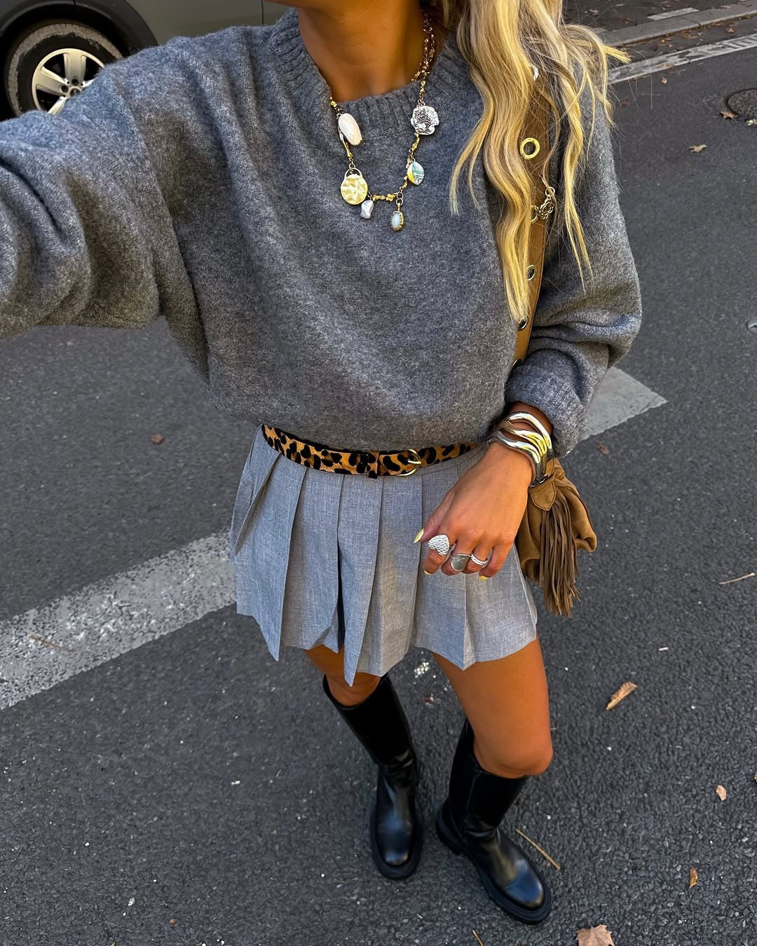 Women’s Casual Solid Knit Long Sleeve Pullover Sweater