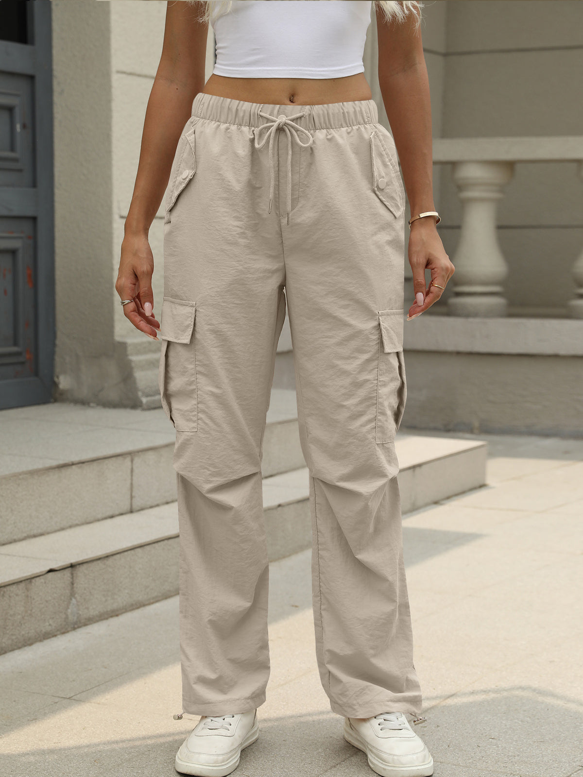Women's Plus Size Cargo Pants Wide Leg Quick Dry Utility