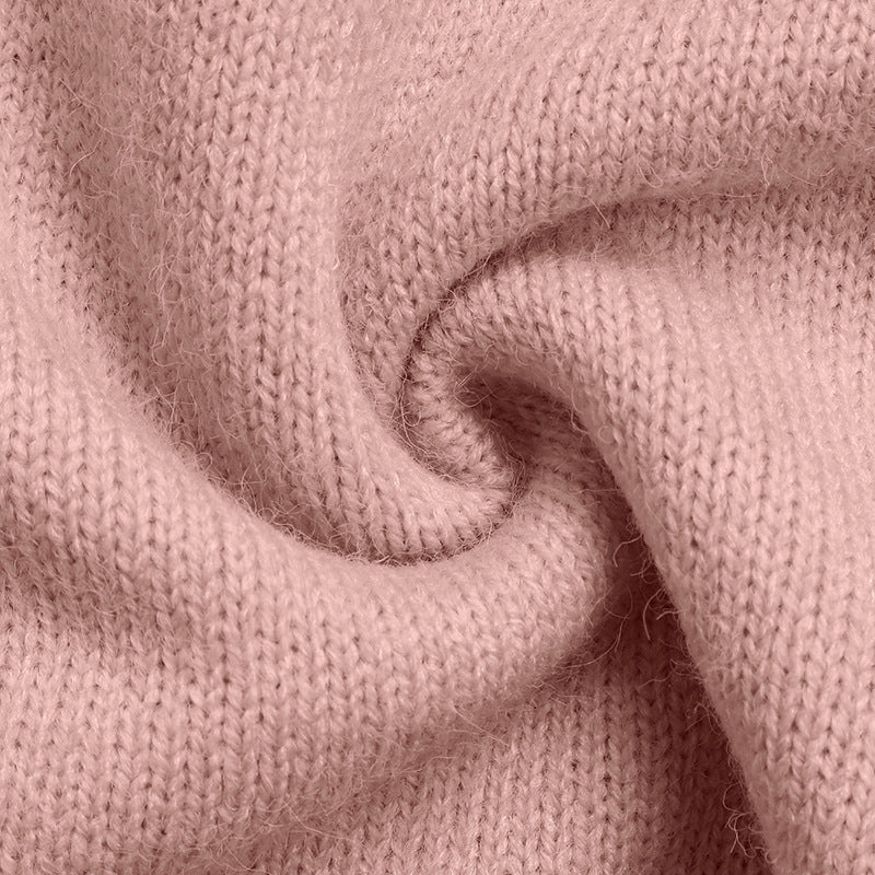 Heart Print V Neck Knit Sweater Casual Valentine Pullover